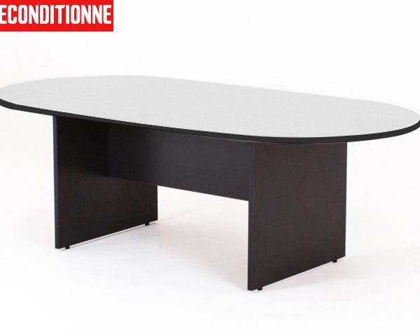 TABLE DE REUNION OVALE 8-10 PLS BL OV2412 240*120*750 BEIGE /BLK REC
