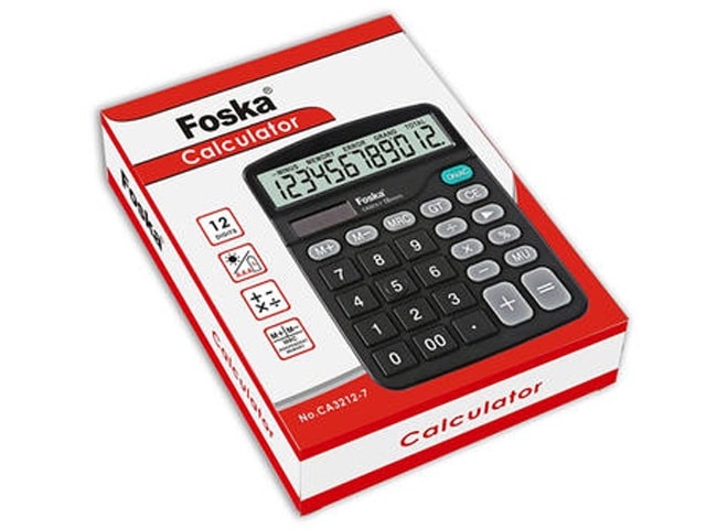 CALCULATRICE 12 CHIFFRES GM FOSKA CA3312-6 SOLAIRE