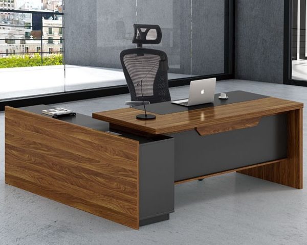 BUREAU DIRECTION KM-109 R 1800*900*760 MELAMINE TP-904 MARRON+GREY