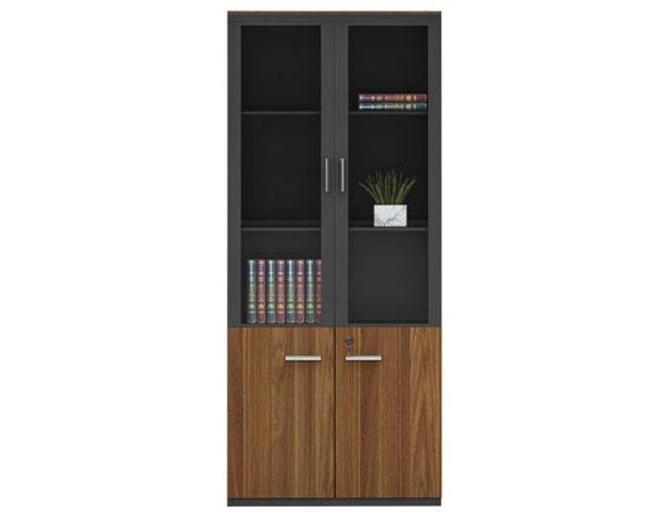 MEUBLE DE RGMT HAUT 2P SEMI VITRE KB-606 800*400*2000 TP-904 MAR+GREY