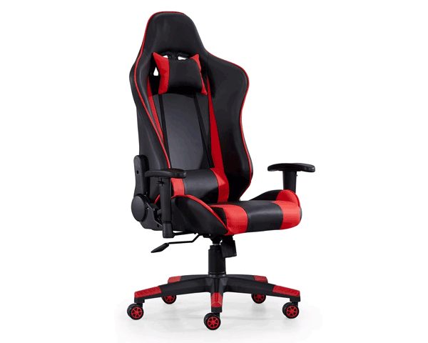 FAUTEUIL ORTHOPEDIQUE GAMING EN PU G-205 ROUGE/NOIRE 67*53*124 -132