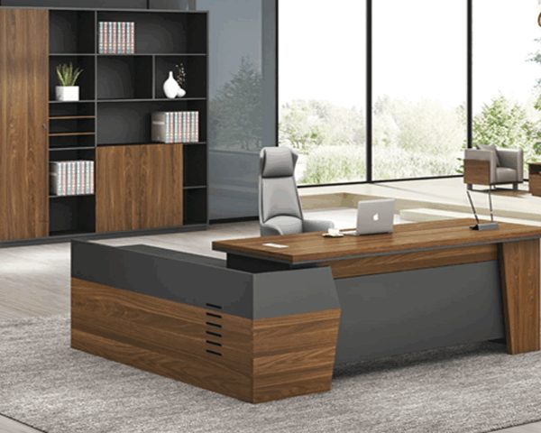 BUREAU DIRECTION KM-103 R 2400*1100*760 MELAMINE TP-904 MARRON+GREY
