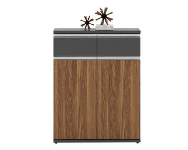 MEUBLE DE RGMT BAS 2P BOIS KD-502 800*400*1200 MELAM TP-904 MAR+GREY