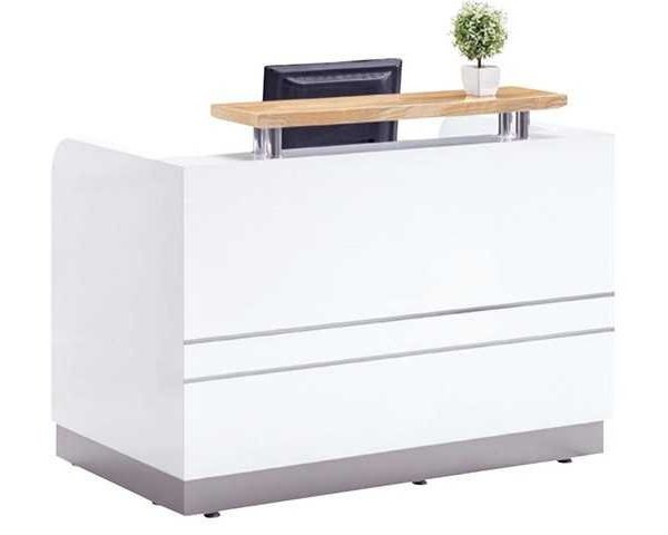 COMPTOIR DE RECEPTION MO04-RT1 1800*750*1050 BLANC+GRIS