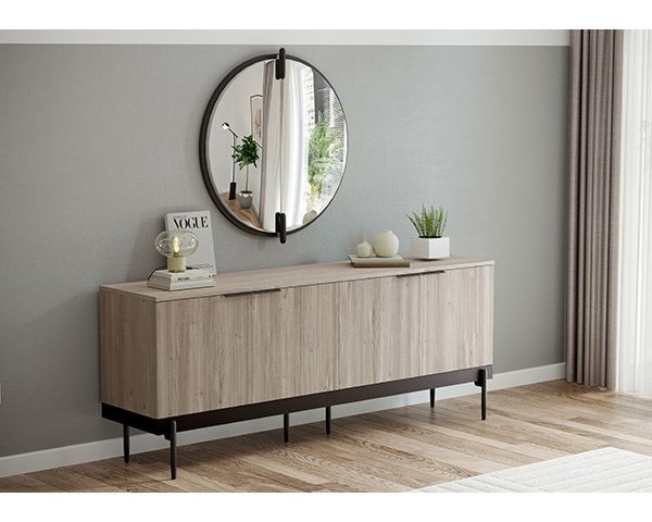 BUFFET+MIRROIR ROSETT 2080X540X90 COULEUR MARRON BEIGE