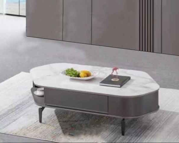 TABLE BASSE REF 3002 COULEUR GRIS/BLANC 134X73X29