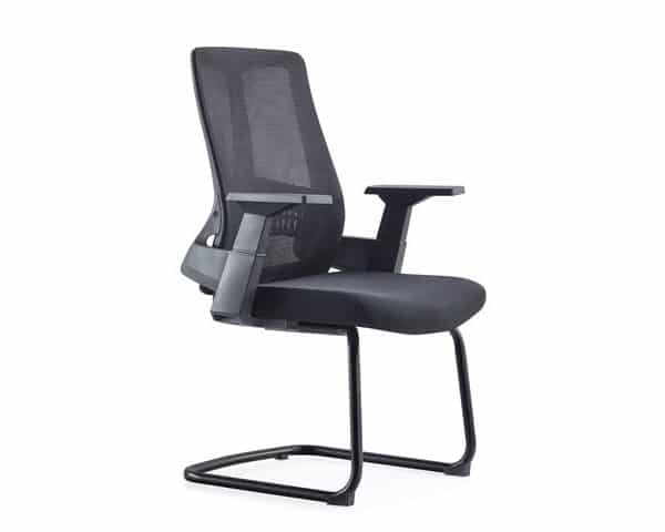 CHAISE VISITEUR EN MAILLE 651CB NOIRE