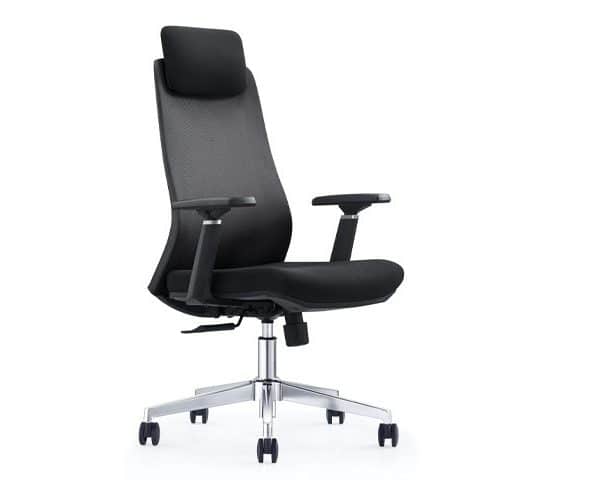 FAUTEUIL DOSSIER HAUT EN MAILLE 671AB NOIR