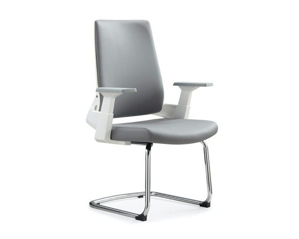 FAUTEUIL VISITEUR EN PU 685CW NOIR / BLANC