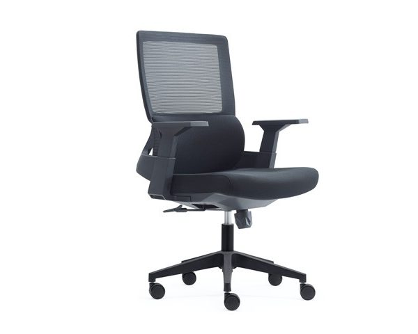 FAUTEUIL SECRETAIRE A MAILLE 686BB NOIRE