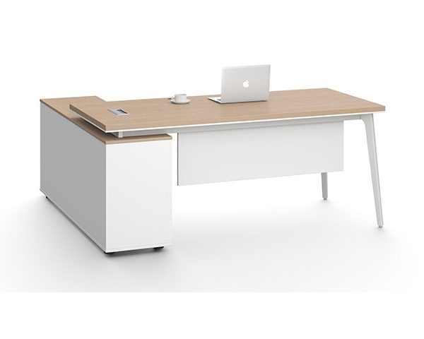 BUREAU DIRECTION DG21-D0118 L/R 1800*1600x760 DB28 TECH ANG SKIN BLAN