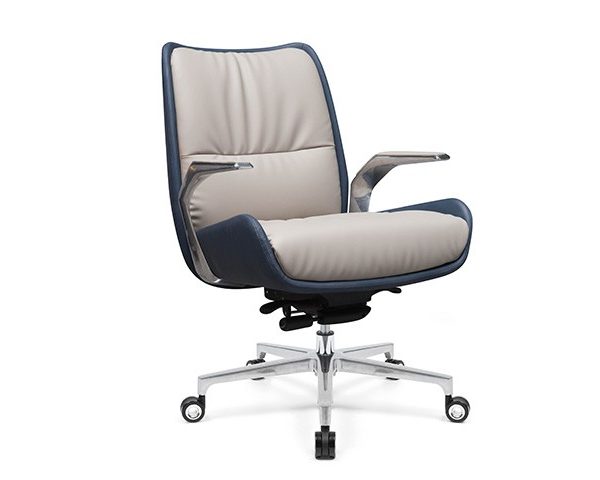 FAUTEUIL DOSSIER BAS PU DT-8529-B 780*730*12 CLR CREME BLEU