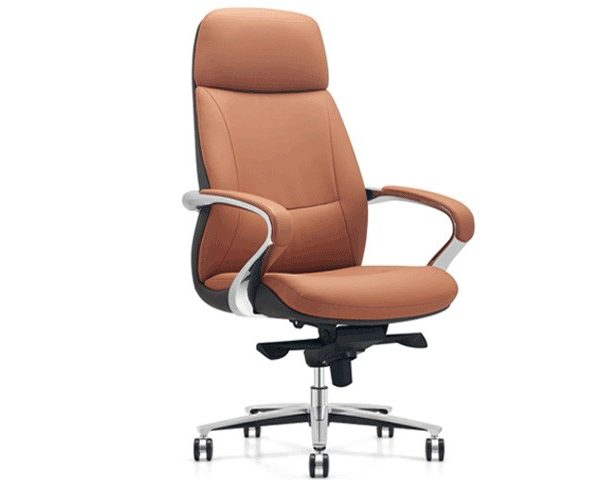 FAUTEUIL DOSSIER HAUT PU YS2302A GX005 ORANGE+YS019 MARRON 72*67*1200