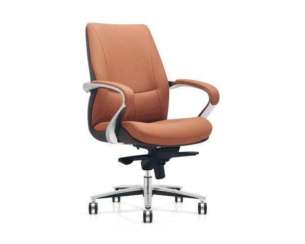 FAUTEUIL DOSSIER BAS PU YS2302B GX005 ORANGE+YS019 MARRON 72*67*1010