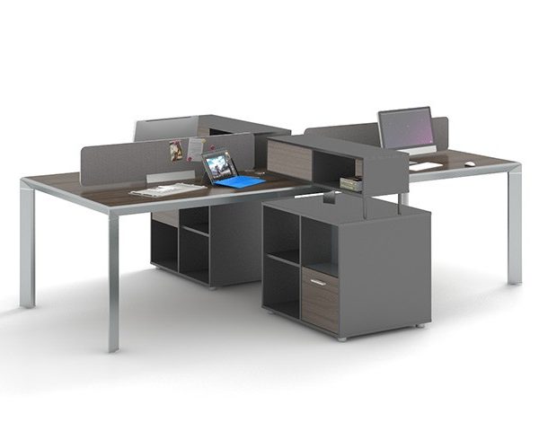 STATION DE TRAVAIL 4 PLAC BG-D1624 2362*2200*1050 CLR WALNUT