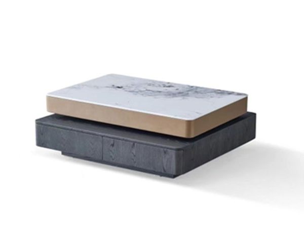 TABLE BASSE EN MARBRE REF 7008 1200*600 COULEUR MARRON/BEIGE/GRIS