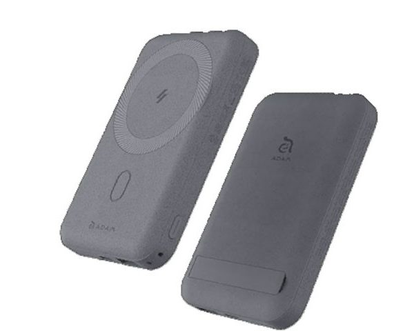 POWER BANK MAGNETIC 10,000 mAh AVEC SUPPORT 3 EN 1 GRIS SANS FIL