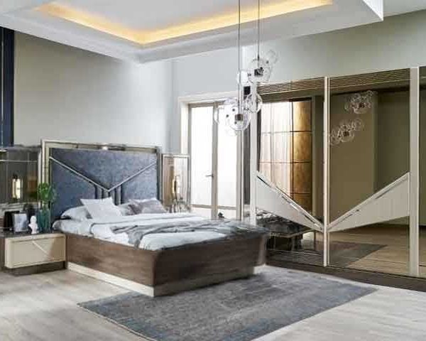 CHAMBRE A COUCHER 180X200 COMPLETE VALENTINA PORTES COULISSANTES