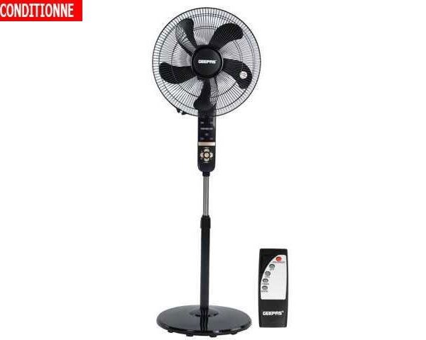 VENTILATEUR SUR PIED GEEPAS GF21112NV 16" NOIR SANS TELECOMMANDE RECO