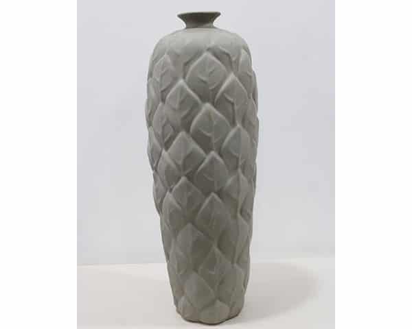 VASE DE DECORATION REF CV32-2 18X18X50 COULEUR GRIS