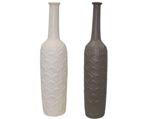 VASE DE DECORATION SET 2PCS REF 65-1WA 65-3WA COULEUR GRIS / BEIGE