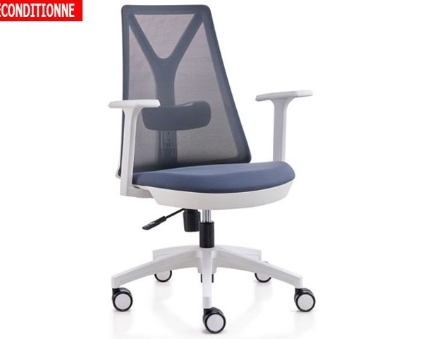 FAUTEUIL SECRETAIRE A MAILLE D1-808BW GRISE-BLANC RECOND