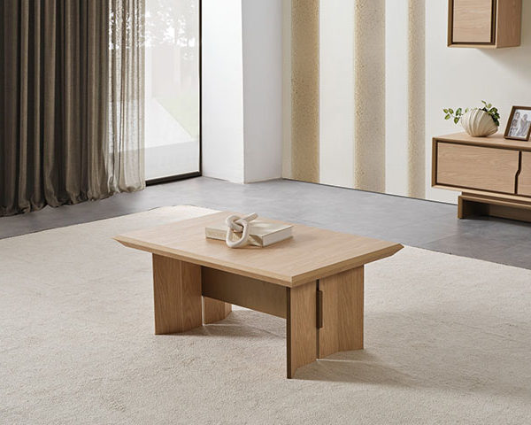 TABLE BASSE ROTA COULEUR BEIGE/MARRON103X68X34