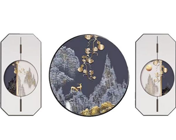 TABLEAU DECORATION REF SLH-6124 40X80X2+80 RONDE