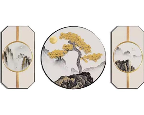 TABLEAU DECORATION REF SLH-6121 40X80X2+80 RONDE