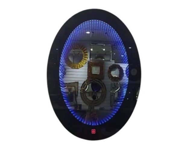 MIRROIR LED REF 3DTY 89X69X13 OVAL COULEUR BLEU/NOIR