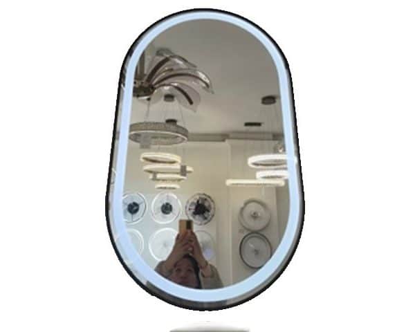 MIRROIR LED REF 7002 88X68X13 OVAL COULEUR BLANC DORE