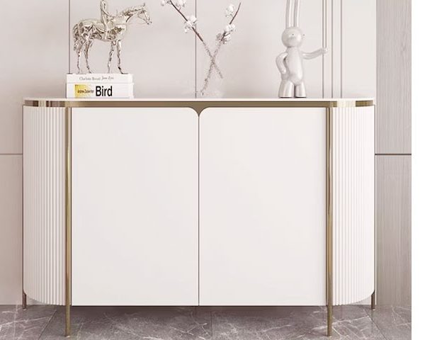 BUFFET REF C656 COULEUR BLANC/DOREE 150*40*91