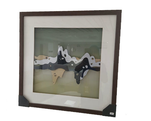 TABLEAU D'ART 60*60 MARRON/BLANC