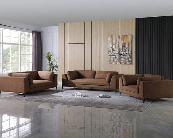 SALON TISSU 6 PLACES ALARA COULEUR YN1028-06 MARRON