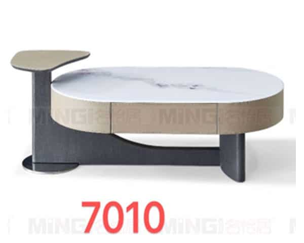 TABLE BASSE REF 7010 BEIGE/BLANC/NOIR 140X65
