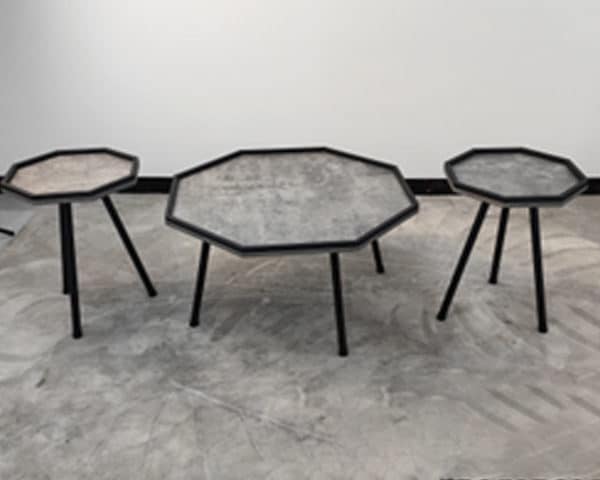 TABLE BASSE REF E5325 SET DE 3 PCS GRIS 80X40
