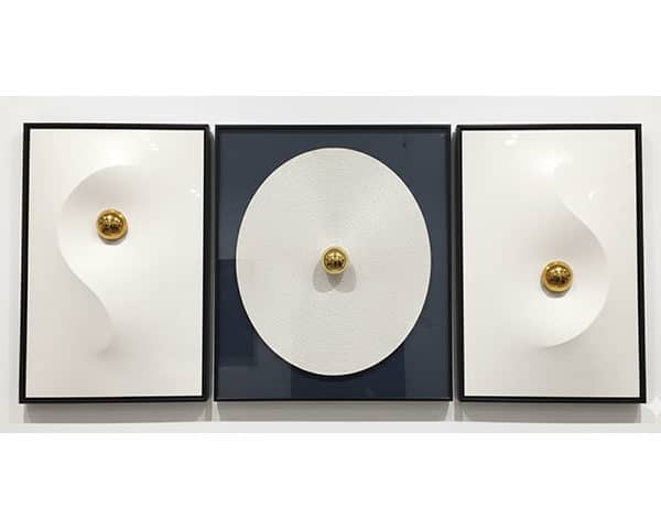 TABLEAU DE DECORATION REF 120 80X80+80X60 NOIR/BLANC/DORE