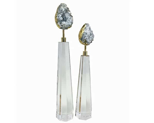 VASE DE DECORATION SET DE 2 PCS REF 07 COULEUR GRIS DORE Z
