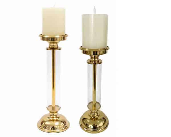 VASE DE DECORATION SET DE 2 PCS T-518 519 COULEUR DORE /BLANC